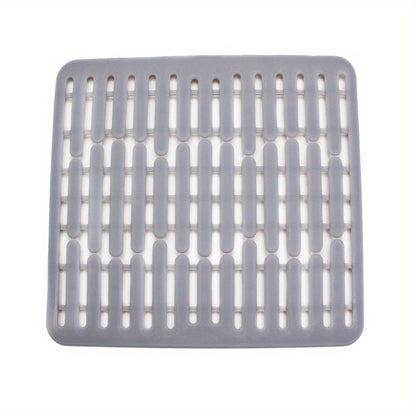 1pc Non-Slip Kitchen Sink Protector Mat - Heavy-Duty Silicone Sink Drain Pad, Scratchproof Basin Liner, Customizable Drainage Mat & Drying Mat for Dishwashing, Rinsing Vegetables, Easy-Clean Sink Guard, Kitchen Sink Mat, Coarse Texture Design