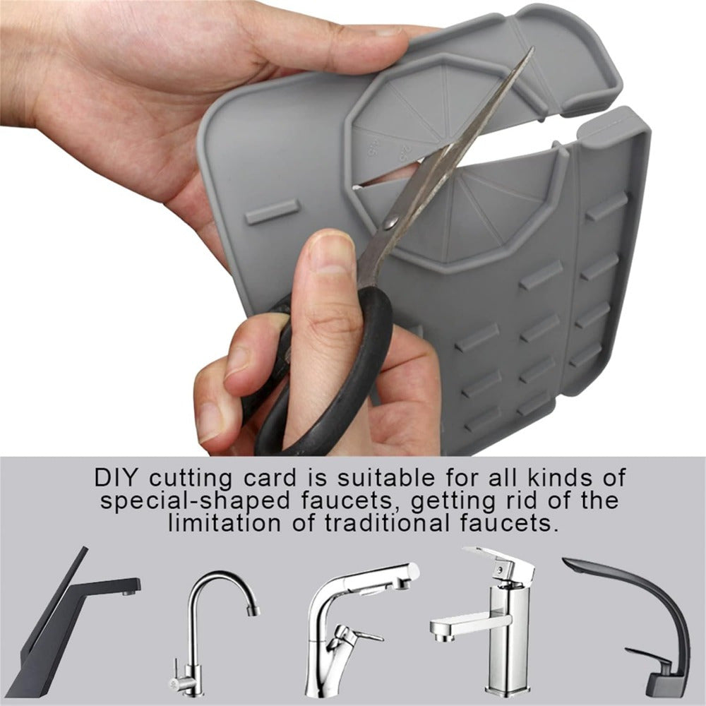 Silicone Soap Sponge Holder Mat Silicone Sink Mat Mini Sink Splash Guard and Soap Sponge Holder for Kitchen Countertop Protect with Self Draining Design Anti-slip Kitchen Faucet Draining Mat