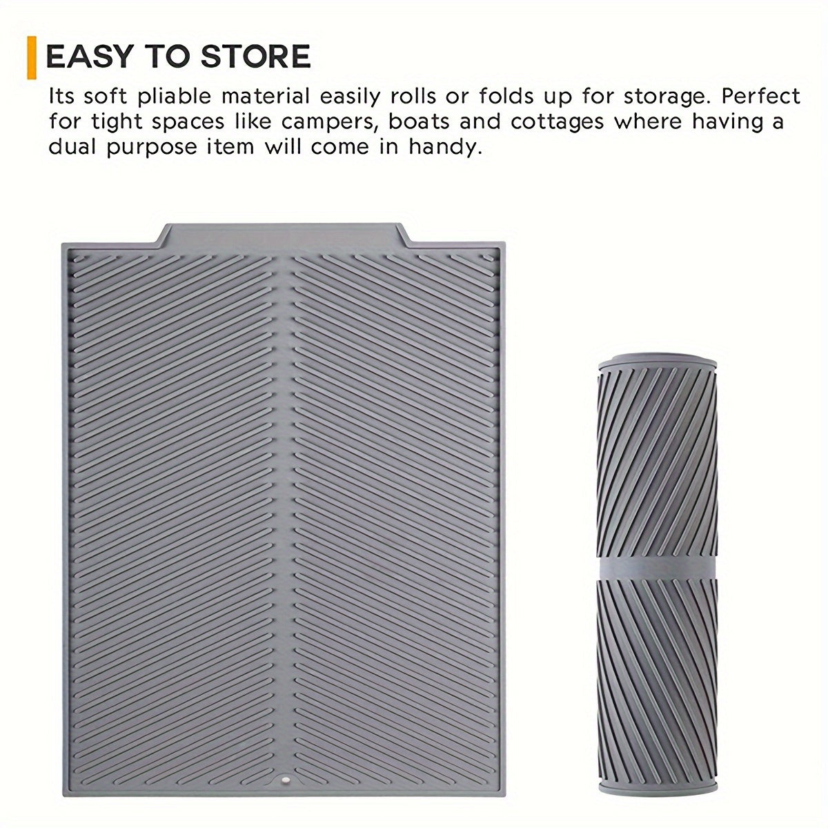 1pc\u002FSilicone Dish Drying Mat Drain Mat Built-In Drain, Easy to Clean Reusable Sink Mat, Heat Insulation Mat, Multifunctional Kitchen Mat, Dishwasher Stand Tripod, Kitchen Accessories,Father Gift