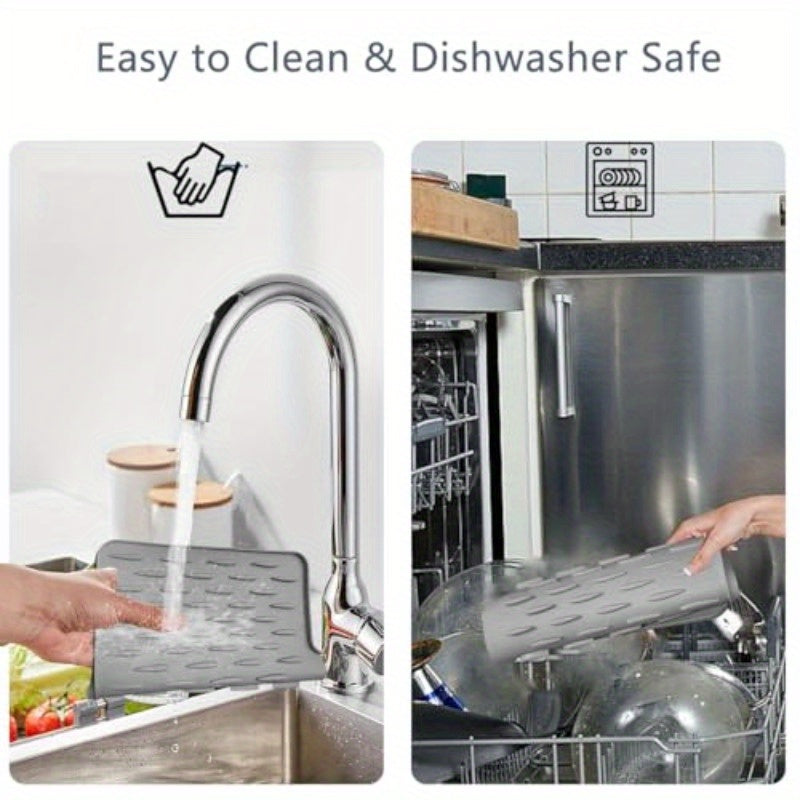 Silicone Dish Drying Mat for Kitchen Counter Dish Drying Pad with Drain Lip NonSlip Drain Pad with Builtin Drain Heat Insulation Pad Sink Drainer Mat for Multiple Usage