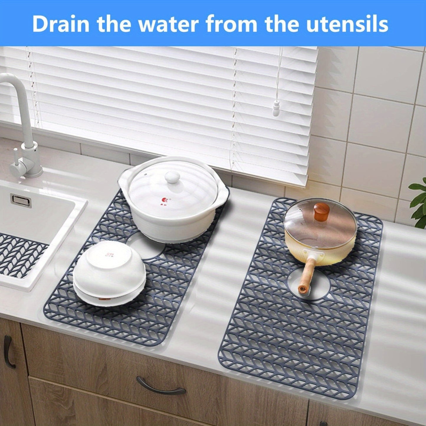 ADERTOS Silicone Sink Protector Mat Non-Slip Heat-Resistant (26\