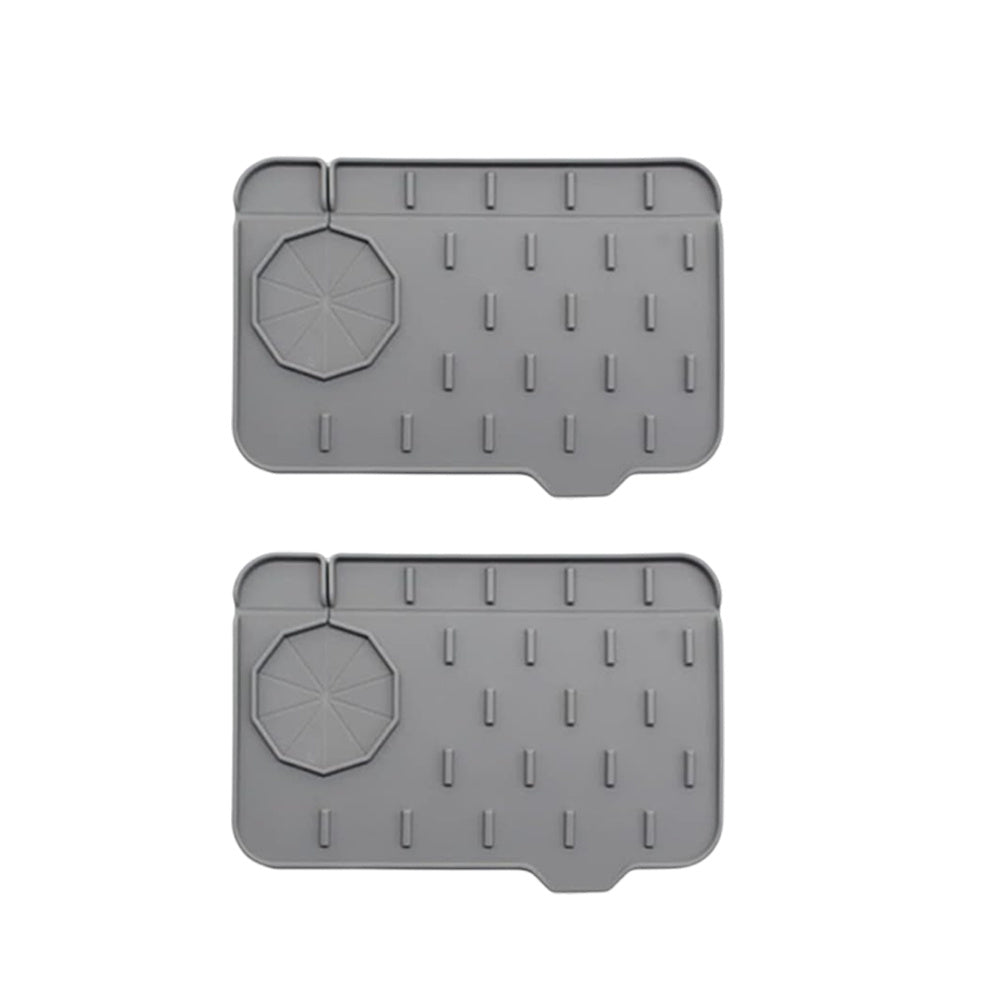 Silicone Soap Sponge Holder Mat Silicone Sink Mat Mini Sink Splash Guard and Soap Sponge Holder for Kitchen Countertop Protect with Self Draining Design Anti-slip Kitchen Faucet Draining Mat