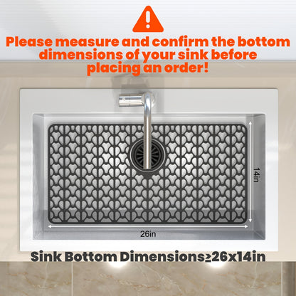 Silicone Sink Mat Silicone Kitchen Sink Mat | For Farmhouse Stainless Steel Porcelain Sink With Rear Drain, Sink Protectors For Bottom Of Kitchen Sink