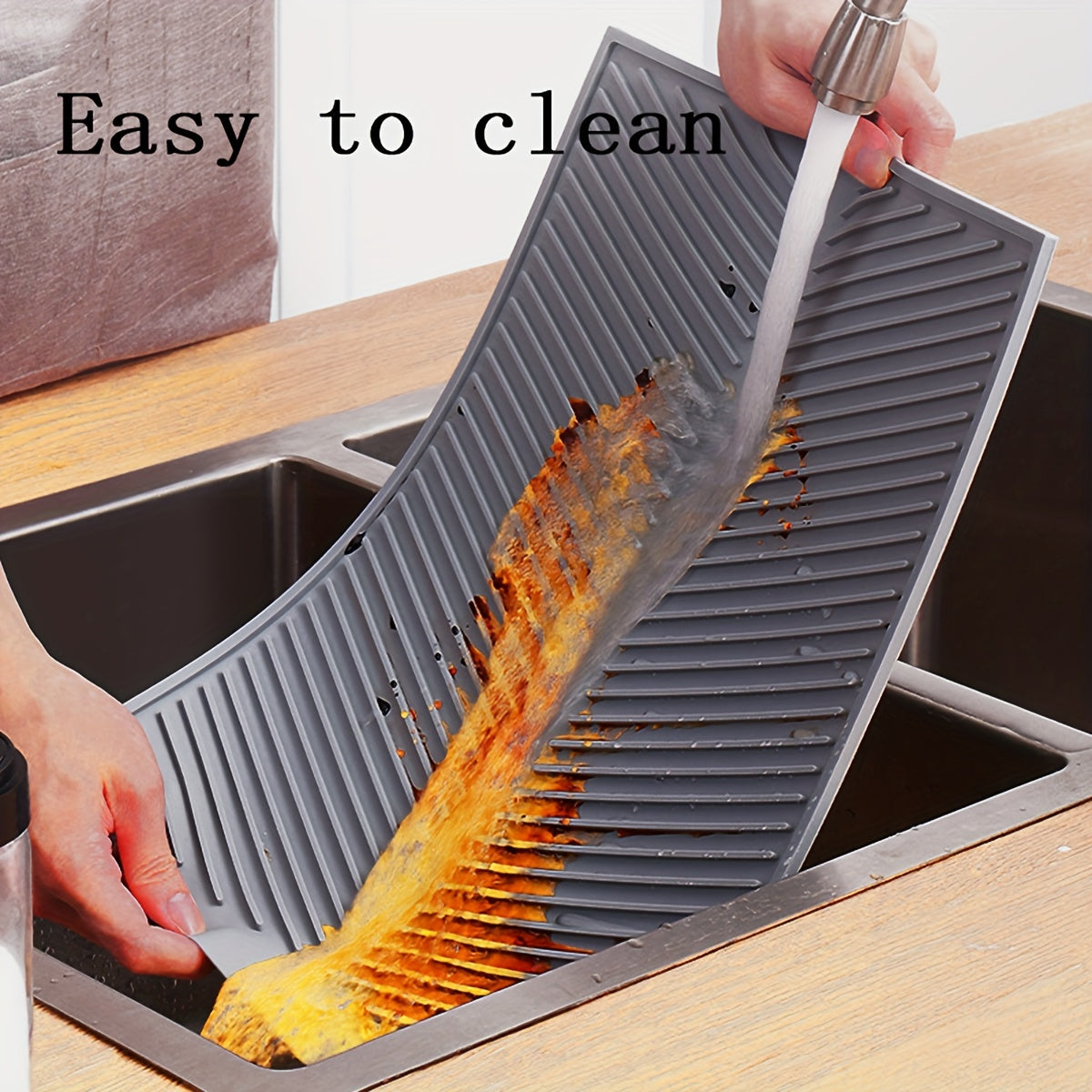 1pc\u002FSilicone Dish Drying Mat Drain Mat Built-In Drain, Easy to Clean Reusable Sink Mat, Heat Insulation Mat, Multifunctional Kitchen Mat, Dishwasher Stand Tripod, Kitchen Accessories,Father Gift