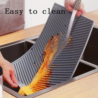 1pc\u002FSilicone Dish Drying Mat Drain Mat Built-In Drain, Easy to Clean Reusable Sink Mat, Heat Insulation Mat, Multifunctional Kitchen Mat, Dishwasher Stand Tripod, Kitchen Accessories,Father Gift