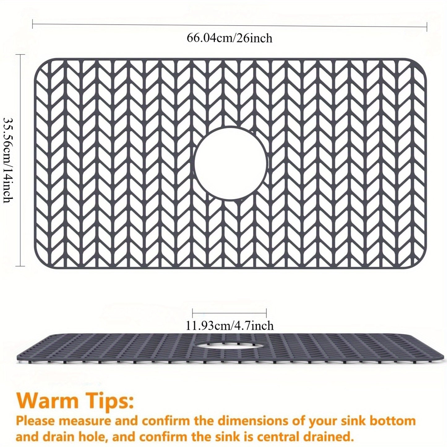 ADERTOS Silicone Sink Protector Mat Non-Slip Heat-Resistant (26\